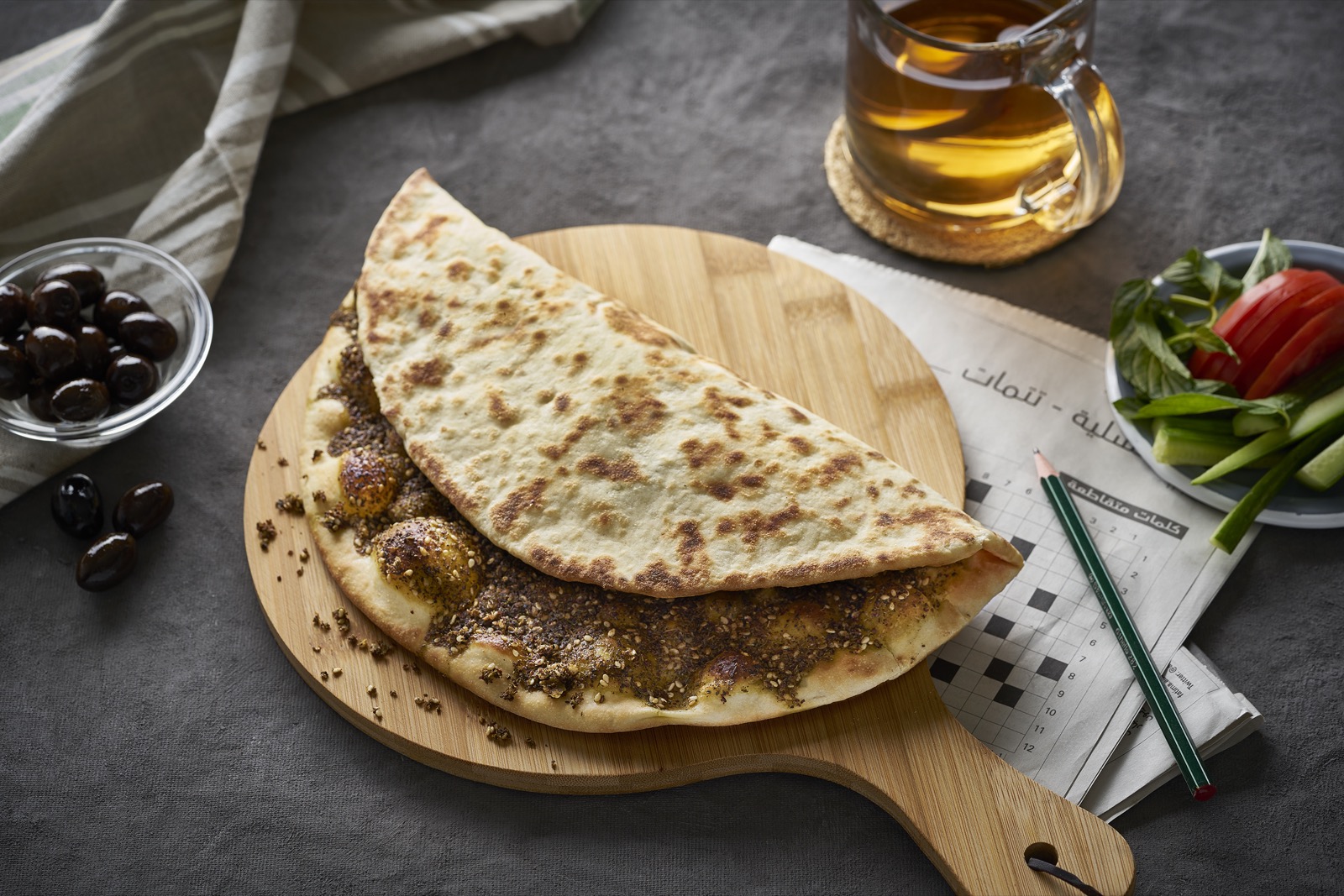 Saj-baked manakeesh at Al-Malik Bakery